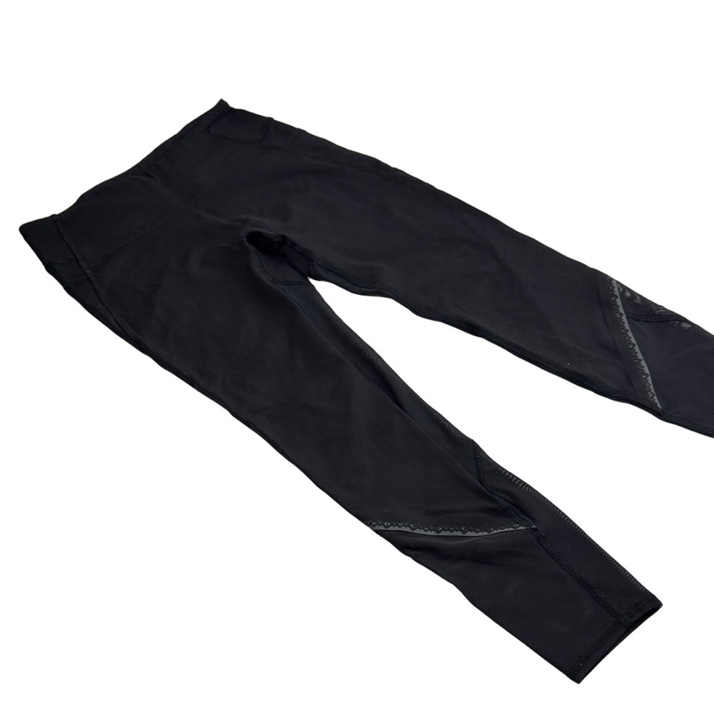 Iviva Girls black leggings with sheer net sections